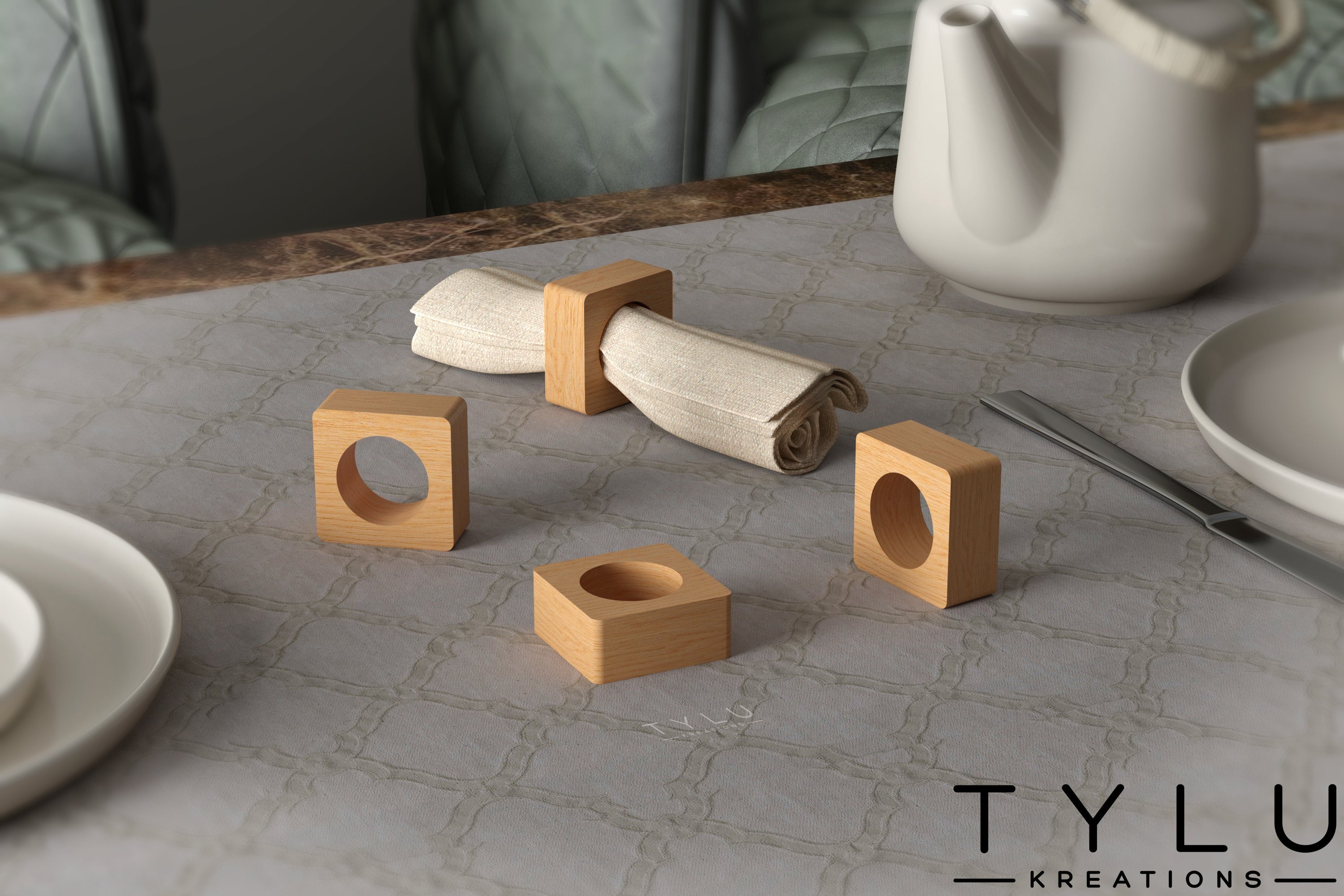 Cube Napkin Rings (Set of 4)
