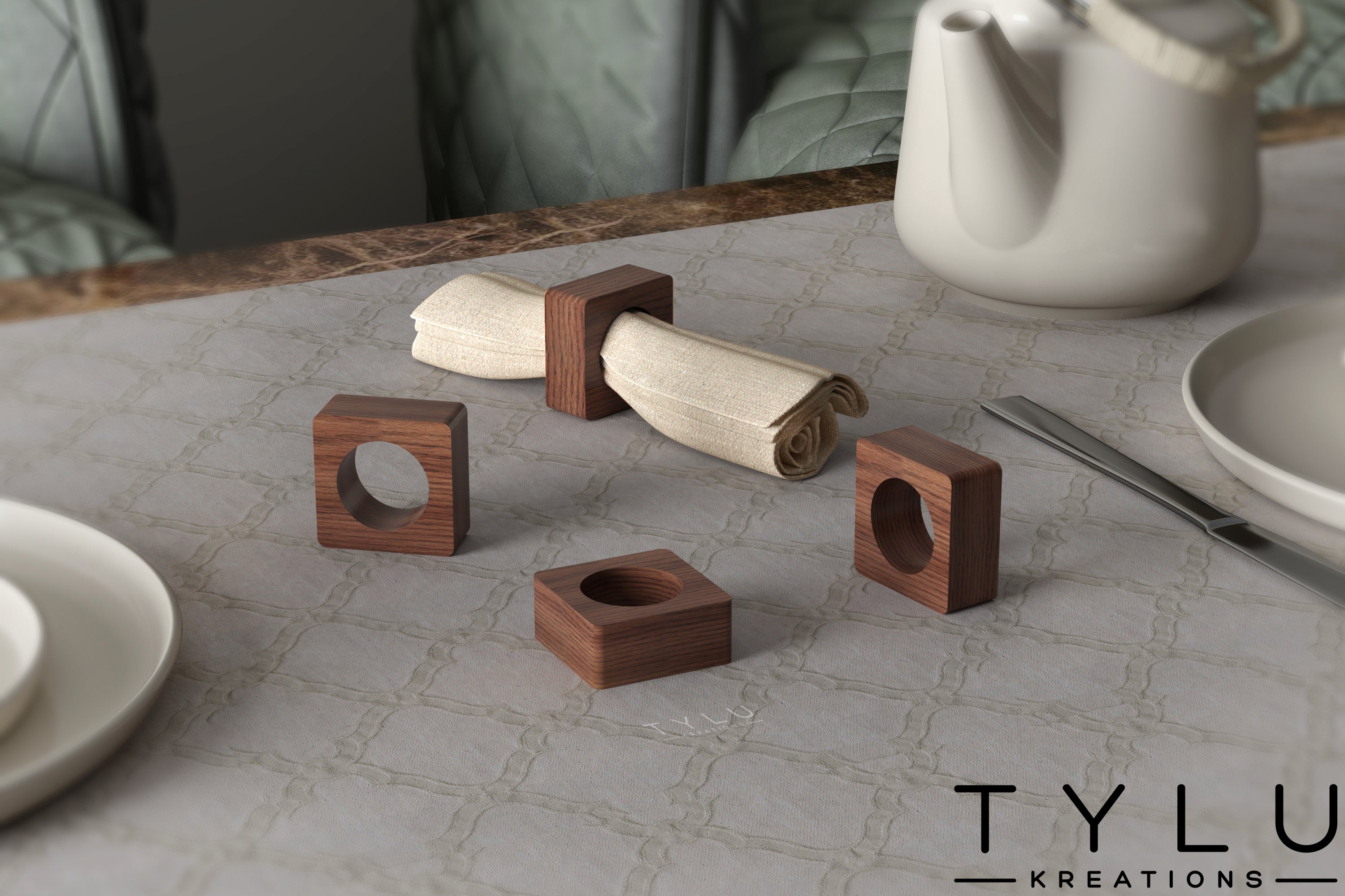 Cube Napkin Rings (Set of 4)