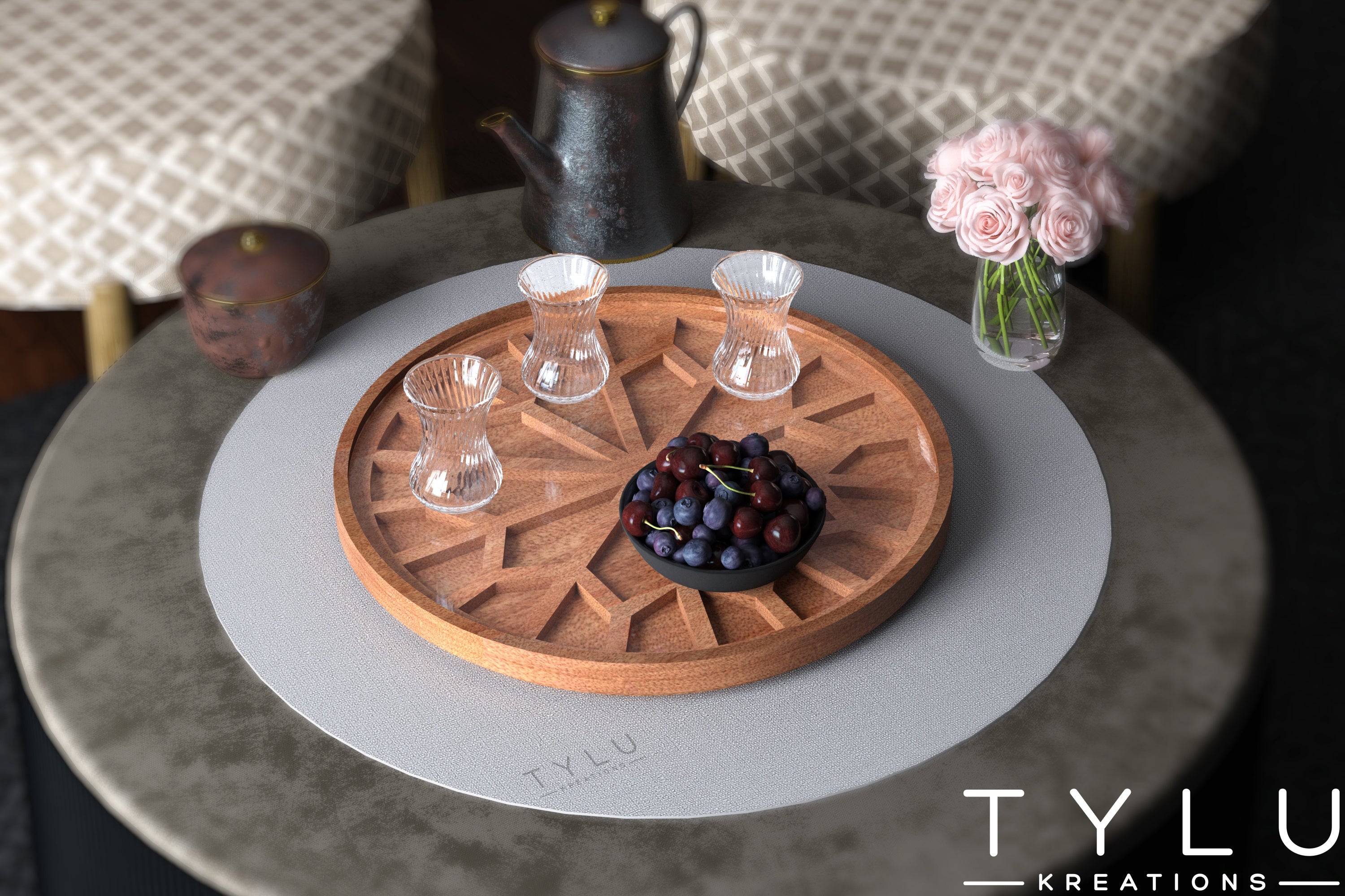 Round Serving Tray