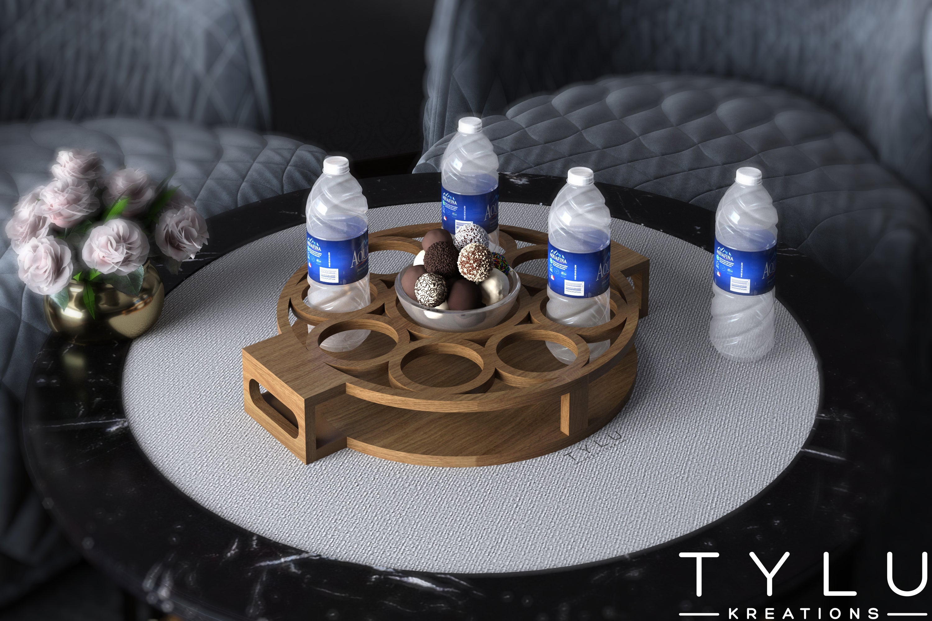 Bubbles Serving Tray (Round)