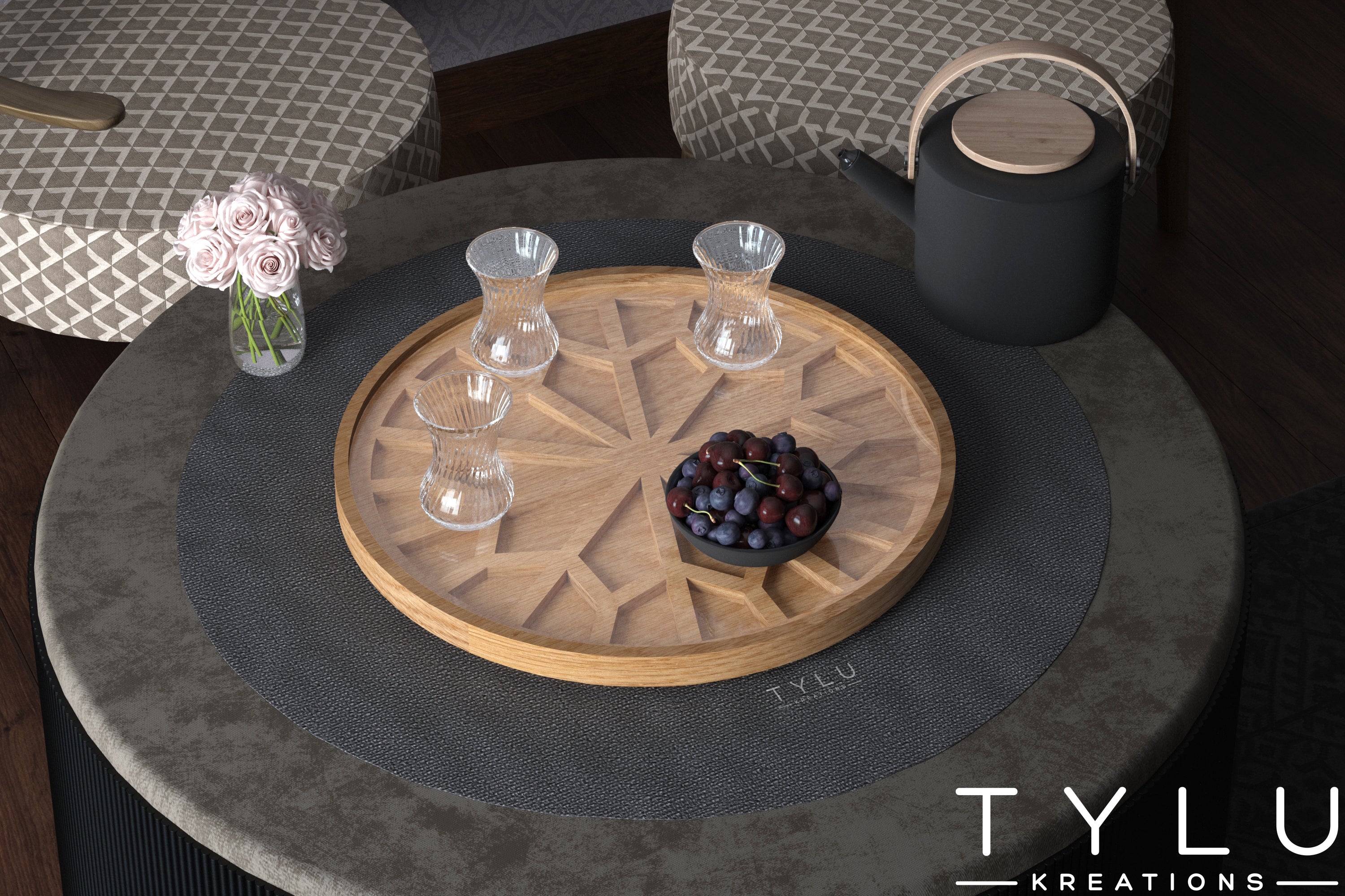 Round Serving Tray