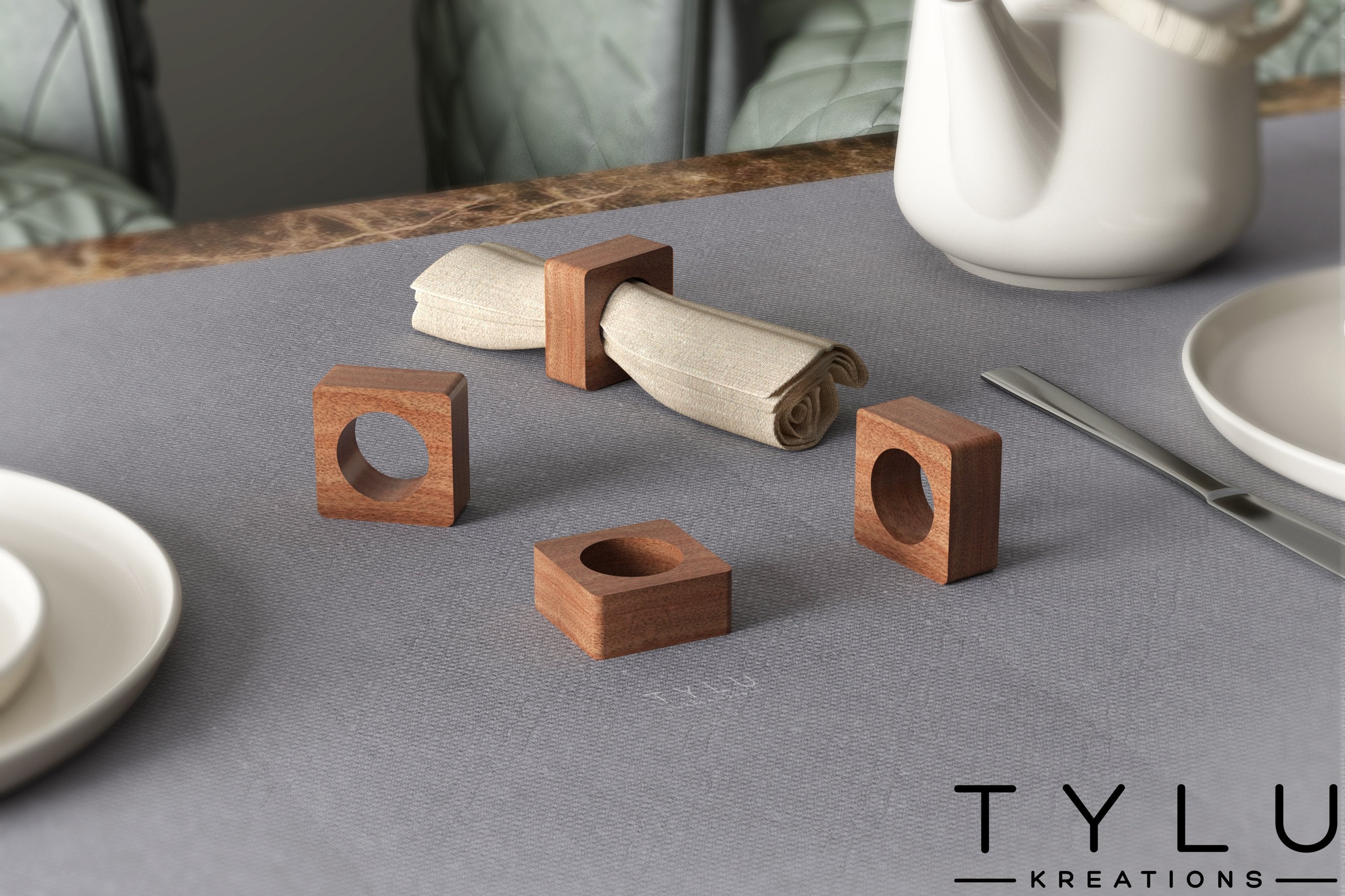 Cube Napkin Rings (Set of 4)