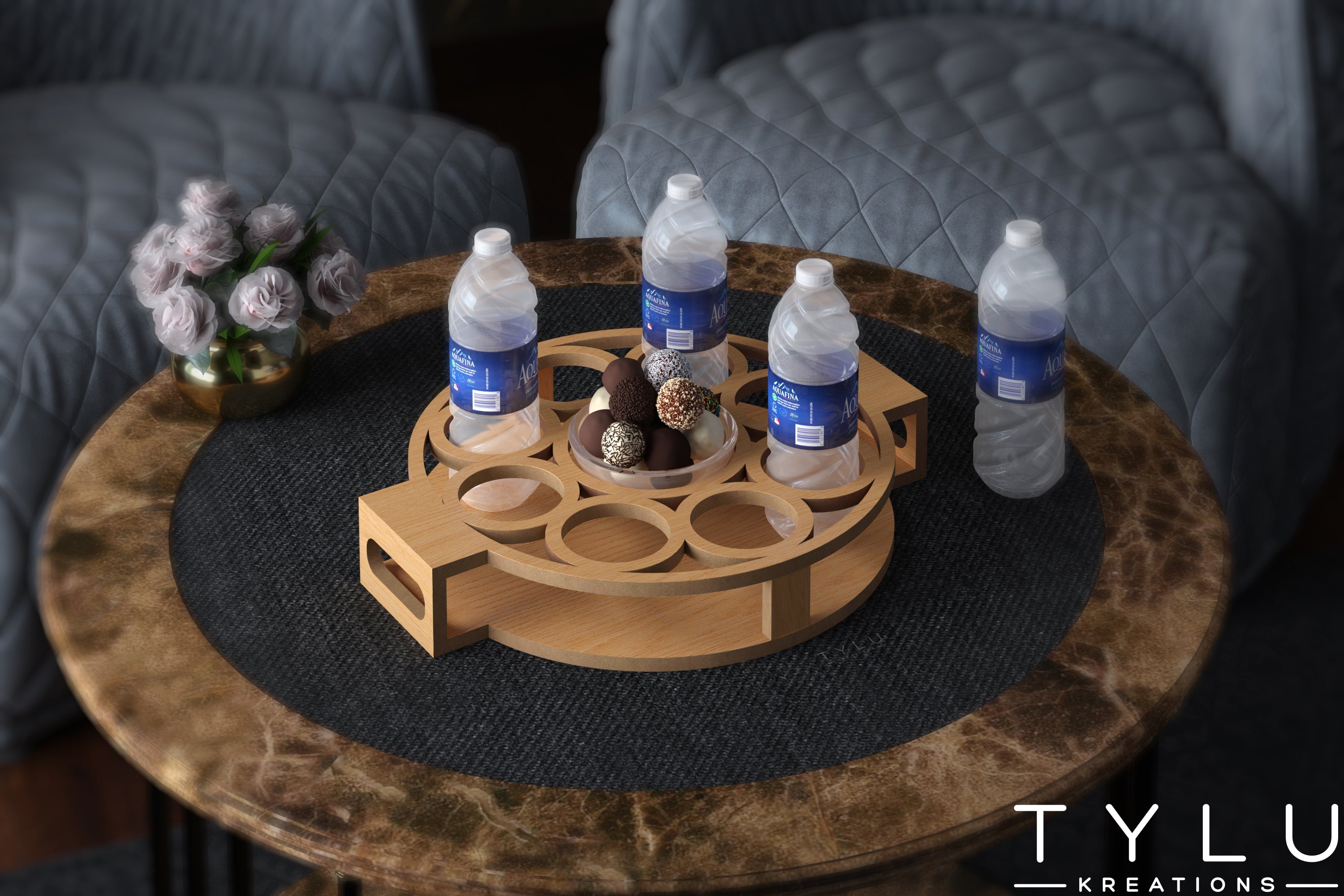 Bubbles Serving Tray (Round)