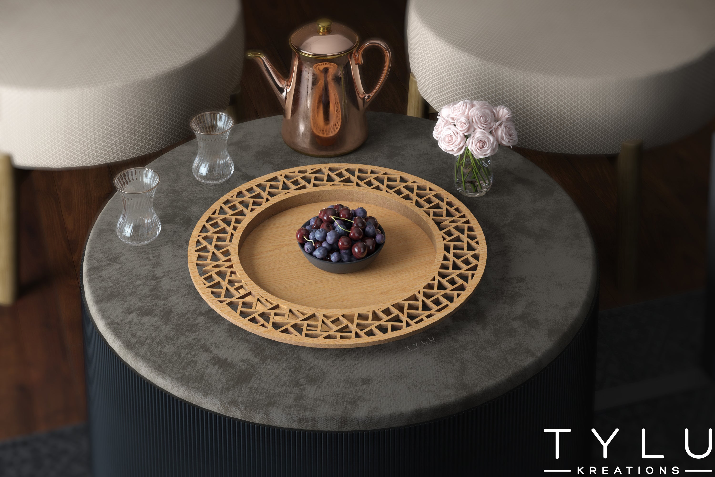 Round Serving Tray (V)