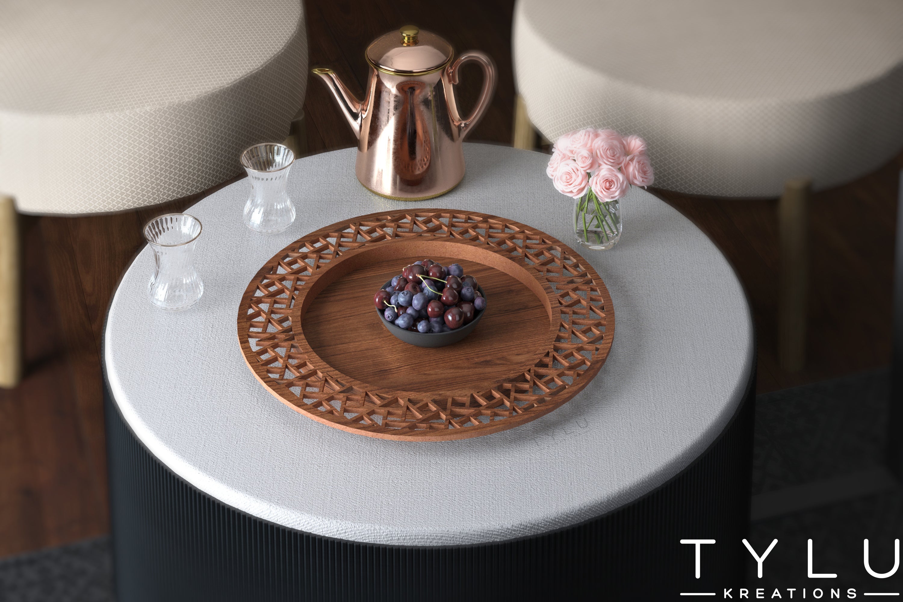 Round Serving Tray (V)