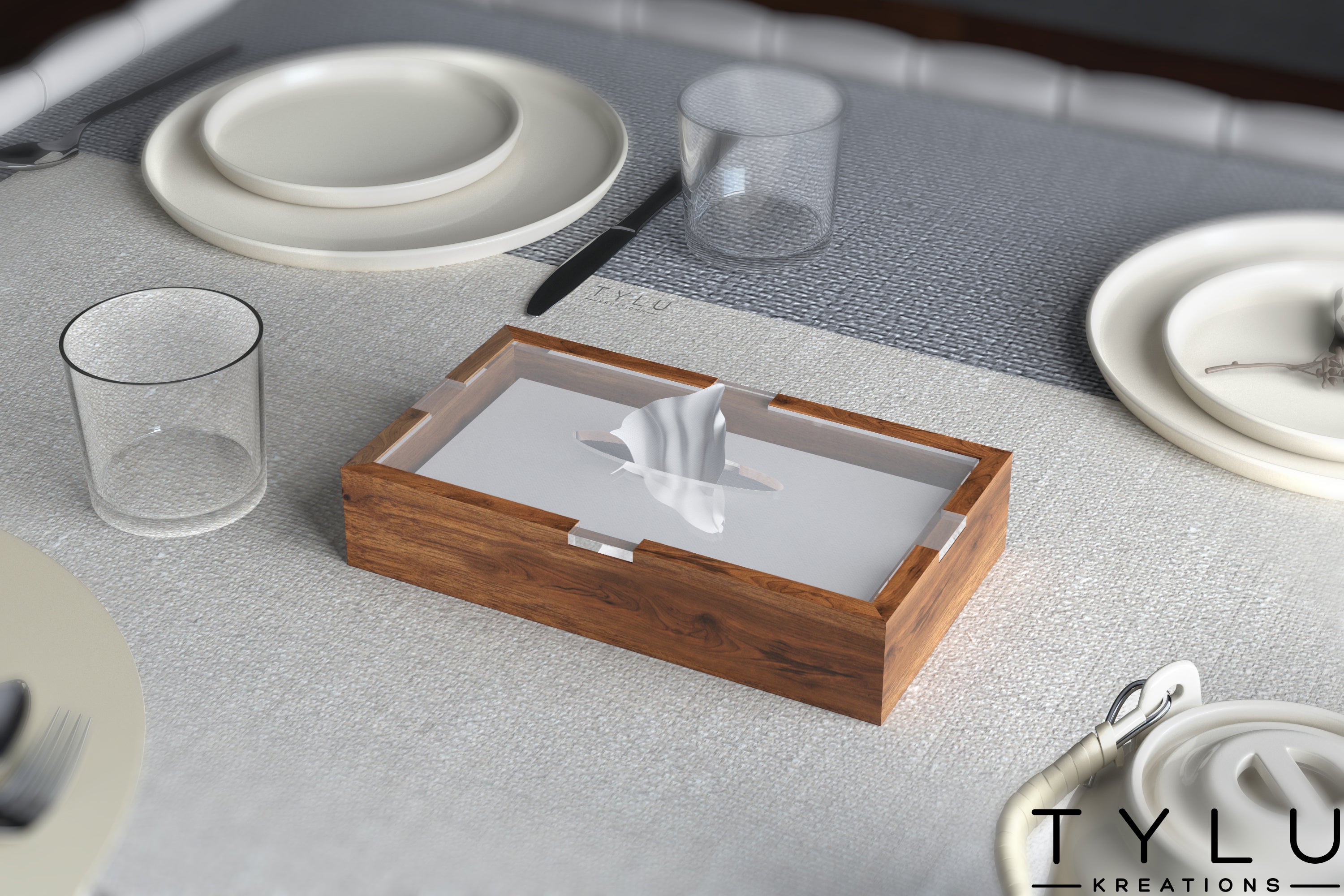 Tissue Box With Acrylic Lid