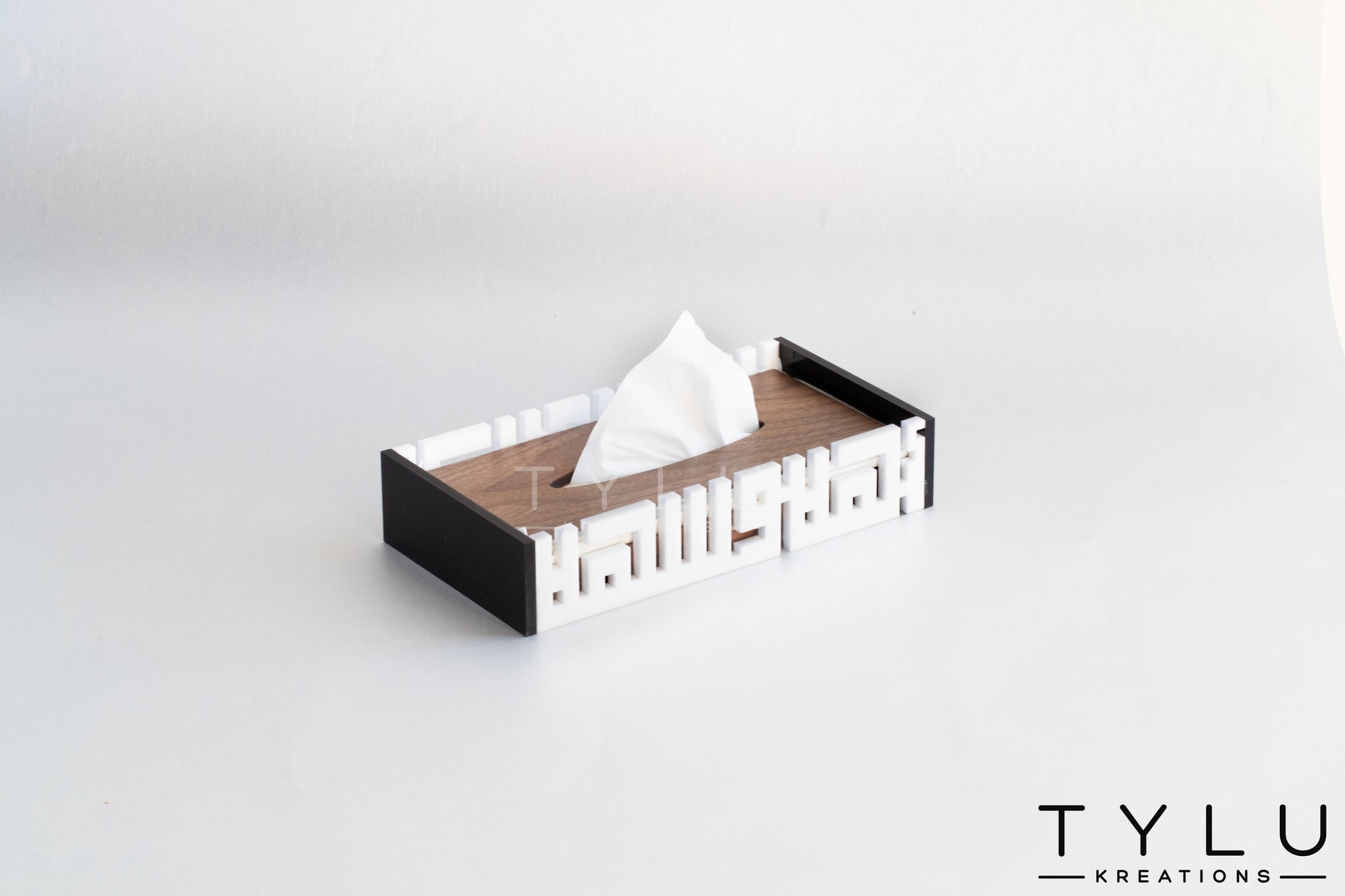 Ahlan Wa Sahlan Tissue Box - Acrylic + Wood - Tylu Kreations